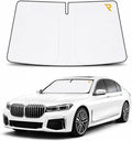 [2026 Upgrade] RevLux Car Windshield Sun Shade | Keeps Car Cool, Sun & Heat Protection | Double Thickened Ice-Core Cooling Fabric | Zero Light Leakage | Foldable Sunshade (Standard - 55"x31")