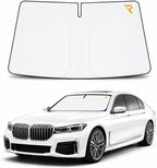 [2026 Upgrade] RevLux Car Windshield Sun Shade | Keeps Car Cool, Sun & Heat Protection | Double Thickened Ice-Core Cooling Fabric | Zero Light Leakage | Foldable Sunshade (Standard - 55"x31")