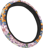 Sports Style Car Steering Wheel Cover Colorful Bohemian Flower Pattern Auto Wheel Cover for SUV Van Car Truck Vehicle Wheel Protector Steering Wheels Accessories