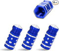4PCS Tire Valve Stem Caps, Aluminum Tire Valve Cap, Dustproof Leak-Proof Wheel Valve Cover, Corrosion-Resistant Hexagon Stem Covers, Universal for Cars, SUVs, Trucks, Motorcycles, Bikes (Blue)