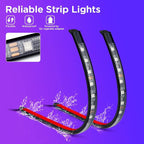 Dreamcolor LED Neon Car Interior Bluetooth Lights Strip with Remote & APP Control, Footwell Under Dash RGB Chasing Inside Light Kits, Cigarette Adapter for Vehicle Internal Trucks SUV UTV ATV