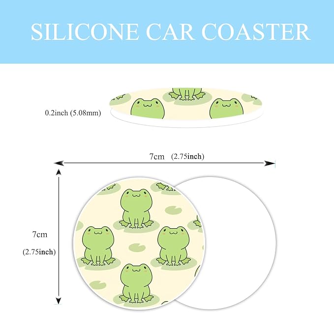 Frog Steering Wheel Cover Anti-Slip and Practical 14.5-15 Inch Universal Car Steering Wheel Cover with 2 Pieces Car Coasters Suitable for Men Women
