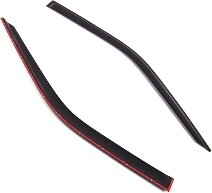 WD2-792 Dark Smoke 2 Pcs Set Window Visor (Outside Mount) Deflector Rain Guard Compatible with 2015-2016 Ford F-150 Regular Cab