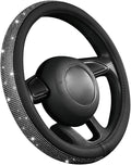 Steering Wheel Cover, Bling Crystal Rhinestones Auto Wheel Protector, Sparkly Cover Universal Fit Diverse 14.5-15 inch Steering Wheel, Interior Decor Car Accessories (Black)