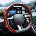 Car Steering Wheel Cover with Comfort Grip, 14.5-15" Carbon Fiber Laser Non-Slip Steering Wheel Protector, Cool Stylish Auto Interior Decor Accessories, Universal for Van SUV Sedan (Red)