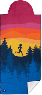 Car Seat Towel Cover – Hooded Moisture-Wicking Microfiber Seat Protector – 30" x 60" – for Runners and Outdoor Enthusiasts – Happy Hour