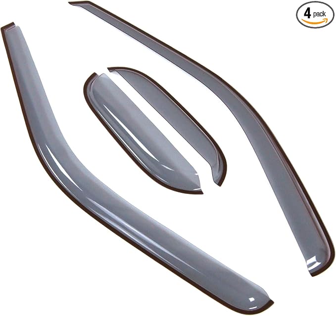Car Window Rain Guard | Outside Mount Visors Auto Side Window Deflectors | Windows Visor Rain Shields Compatible with 1999-2016 Ford F-250 SuperCab/Extended Cab | 4 Pcs Set, LGWV2-477-2, Light Tinted