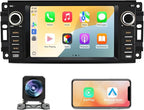 Car Radio Stereo for Dodge Ram 1500 2500 3500 2009 2010 2011 2012 Avenger Challenger 2008 2009 2010 2011 2012 2013 2014, 7 Inch Touch Screen with Wireless CarPlay Android Auto Backup Camera