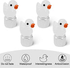 4 Pack Cute Duck tire Valve caps, Glow in The Dark Tire Valve Caps, Interesting and Practical Tire Decoration, Can be Used for Cars, Motorcycles, Trucks, and Bicycles.(White)