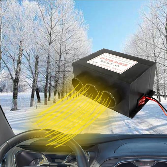 12V Car Heater, Universal 600W Blower Windscreen Demister Defroster Air Heater for Car Truck Defrosting Defogging Fast Heating Warming with Mounting Accessories