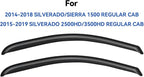 Window Visors Rain Guards for 2014-2018 Chevy Silverado/GMC Sierra 1500 Regular Cab, Out-Channel Window Vent Wind Deflectors Visors Shades for 15-19 Silverado/Sierra 2500HD 3500HD, 2PCS