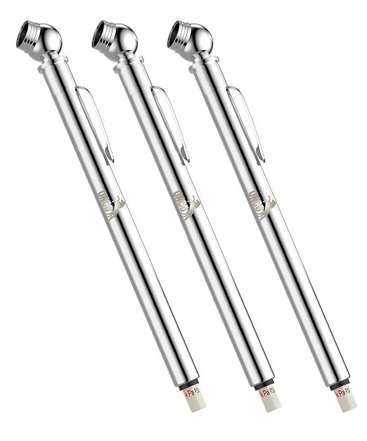 Pencil Tire Pressure Gauge, 3 Pack, 10-75 PSI, Pencil Air Pressure Gauge for Tires