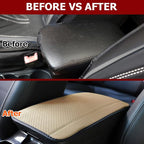 Car Armrest Storage Box Mat, Fiber Leather Car Center Console Cover, Car Armrest Seat Box Cover Accessories Interior Protection for Most Vehicle, SUV, Truck, Car (Beige)