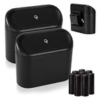 2 Pack Mini Car Trash Can with Lid, Small Car Garbage Can, Cute Leakproof ABS Trash Bin, Cars Accessories for Interior, Garbage Bin for Car, Home, Office with 120pcs Trash Bags Black