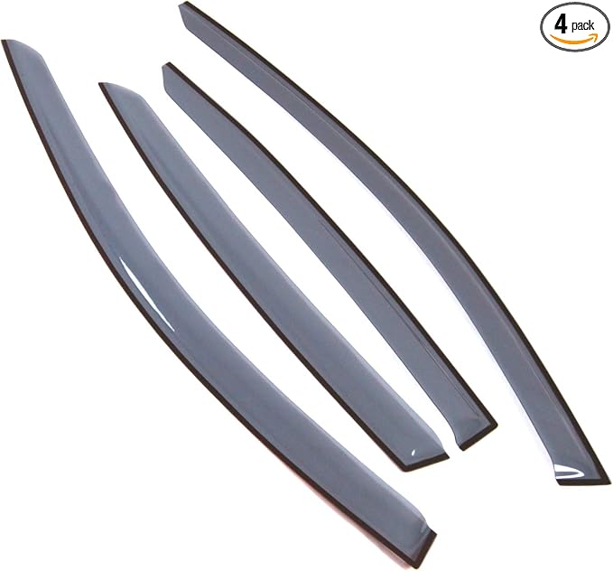 Car Window Rain Guard | Outside Mount Visors Auto Side Window Deflectors | Windows Visor Rain Shields Compatible with 2013-2015 Acura ILX | 4 Pcs Set, LGWV2-778, Light Tinted
