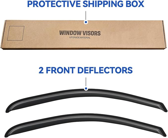 Window Visors Rain Guards for 2014-2018 Chevy Silverado/GMC Sierra 1500 Regular Cab, Out-Channel Window Vent Wind Deflectors Visors Shades for 15-19 Silverado/Sierra 2500HD 3500HD, 2PCS