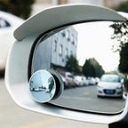 2PCS Car Blind Spot Mirror, Wide Angle HD Glass Round Convex Frameless Side Blindspot Mirror with Adjustable Stick, Auto Exterior Rear View Accessories for Wide Angle, Universal Fit