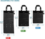 Waterproof Car Trash Bag Reusable Portable Garbage Can with Drawstring Top Adjustable Hanging Strap Leakproof & Washable for Cars SUVs & Trucks (Black)