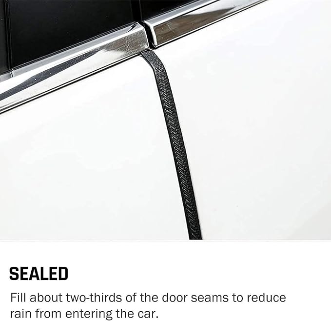 Universal Car Door Guards 66Ft(20M), Rubber U Shape Edge Trim Protection Strip, Black No-Glue Design Fits Most Vehicles