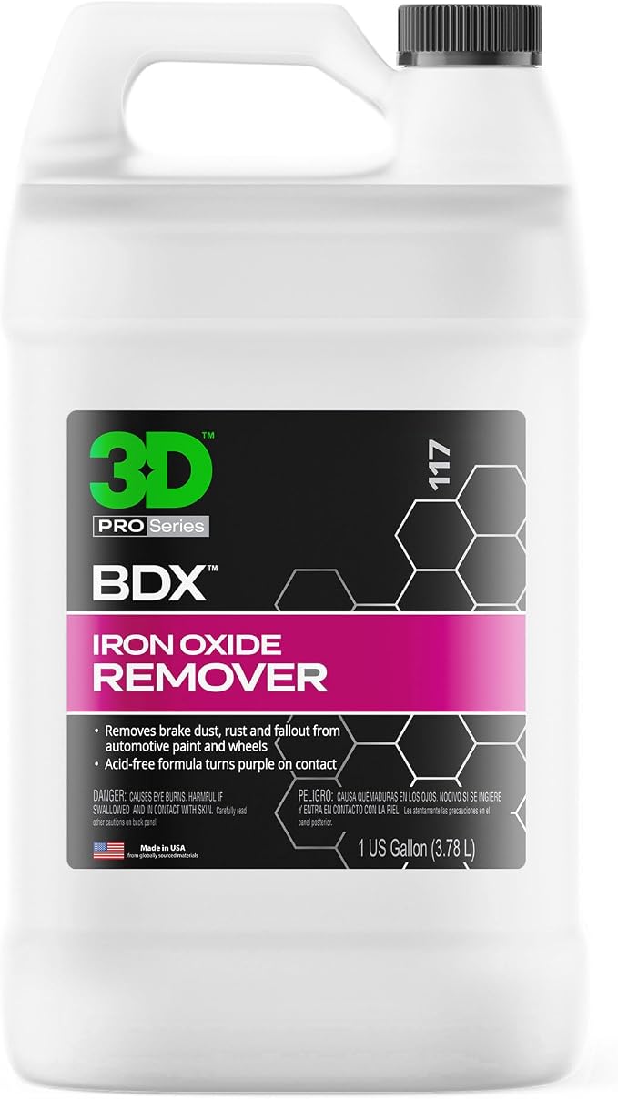 3D BDX Iron Remover – Fast Acting Fallout & Brake Dust Cleaner | Purple Color-Changing Spray for Wheels & Paint | Acid-Free | Made in USA | Car Detailing | 1 Gallon