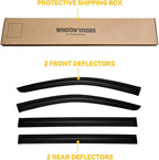 Window Visor for 2008-2020 Dodge Grand Caravan & 2008-2016 Chrysler Town & Country, Out-Channel Rain Guards Shields Vent Deflector Shade Wind Dark Smoke for Volkswagen Routan 09-14