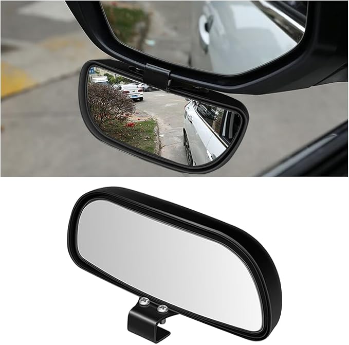Mandark Car Blind Spot Mirror, Rectangle HD Glass Convex Vehicle Rearview Mirror, Wide Angle Adjustible Auto Exterior Blindspot Side View Mirror, Universal for SUV, Sedan, Truck (Black)