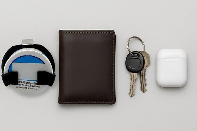 Holster Clip Compatible with Nicotine Pouch Tins, Belt or Car Sun Visor Accessory - Fun, Functional & Discreet Pouch Holder for On-The-Go Use - Universal for 2.75" Tins