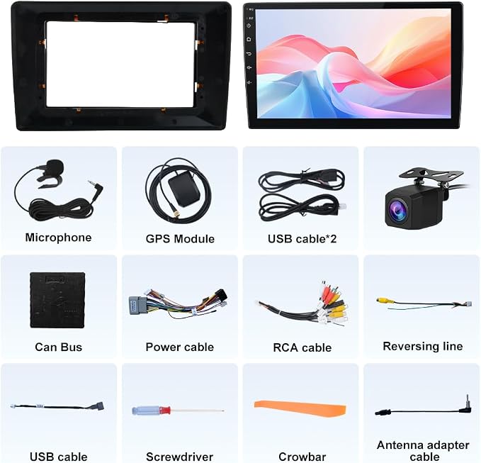 Car Radio Stereo for Dodge Ram 1500 2500 3500 2009-2012 Jeep Wrangler JK 2007-2018 2GB RAM 64GB ROM with CarPlay Android Auto