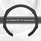 Nappa Leather Car Steering Wheel Cover Non Slip Vehicle Steering Wheel Cover Trim Protector, Quick Install Comfy Automotive Interior Decor, Universal fit 14½ to 15 inches Car Pickup SUV