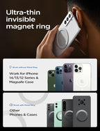 for Magsafe Car Mount, Magnetic Phone Holder for Car Vent Phone Mount, Hands Free Phone Mount for Car Accessories Dashboard Windshield Vent Cell Phone Holder for iPhone Car Mount Silver Kits