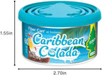 Car Air Freshener | Fiber Can Provides Long Lasting Scent for Auto or Home | Recycled Fiber | Caribbean Colada, 4 Air Fresheners