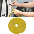 Car Door Edge Guards, 16Ft Rubber Seal Car Door Edge Trim, U Shape Door Edge Protector Guard, Aluminum Weather Proofing Automotive Door Edge Molding Protection for Most Car (Yellow)