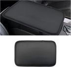 Leather Center Console Cushion Pad, 11.4"x7.4" Waterproof Armrest Seat Box Cover Fit for Most Cars, Vehicles, SUVs, Comfort, Car Interior Protection Accessories (Black/Skin)