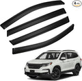 4pcs Smoke Tint Window Visors Compatible with 2016-2022 Honda Pilot, Set of 4 Front+Rear Sun Rain Guard Vent Outside Mount Tape On Style Acrylic
