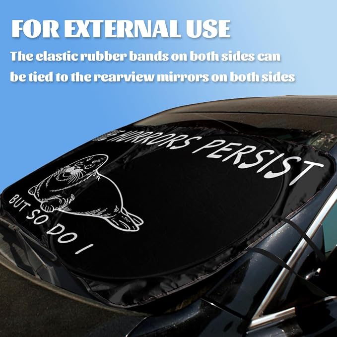 Dark Humor Car Window Sun Shield Funny Cartoon Animals Sarcastic Quote Front Window Sun Shade Blocks UV Rays Sun Visor Protector for Car Sedan Truck SUV Accessories 59" L x 31.5" W