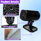 12V 150W Portable Car Heater, Fast Demisting Defroster Car Fan Windshield Defroster, 360° Rotary Auto Heater and Cooler That Plugs into Cigarette Lighter for Sedan SUV (Black)