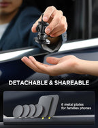 2 Pack Magnetic Phone Holder for Your Car - 6 Military Magnets Vent Cell Phone Mount (Silver)