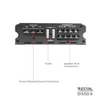 DI550.4 Full-Range Class-D 4-Channel Car Audio Amplifier, 1,040 Watts Max Power, 2-4 Ohm Stable, Mosfet Power Supply, Bridgeable