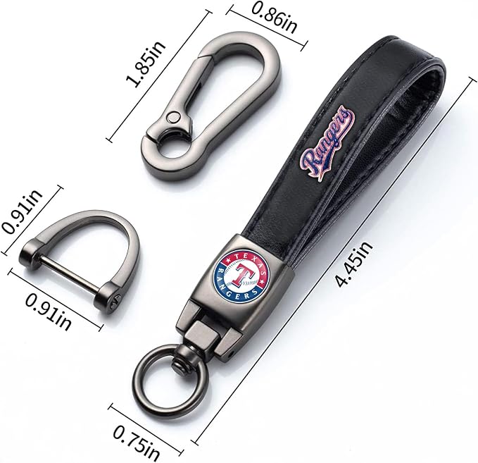 for TX Rangers Baseball Fans Car Keychain with Tire Valve Caps, Car Keyring and Valve Stem Caps Compatible with Key Fob Holder, Delicate Gifts for Men Women, Rangers
