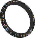 Spring Flower Colorful Leaves Steering Wheel Cover Car Accessories Cute for Women Girls Girly Universal 15 Inch Neoprene Auto Interior Decor Anti Slip Car Truck Protector
