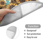 Sunflower Steering Wheel Sun Shade Cover Cooling Steering Wheel Sun Block Anti-Heat Aluminum Foil Steering Wheel Cover Steering Wheel for SUV Truck Van