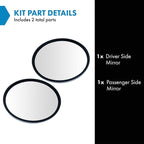 Mirror Set Heated Stainless Steel 8.5 Inch Round Convex Offset Stud with Bracket Driver and Passenger Side for 1980-1999 Ford F-800 1960-1980 Chevrolet C60 1997-2009 GMC T7500 2011-2018 Ram 5500