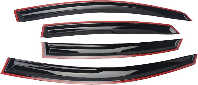 Tape-On Window Visors Deflectors Rain Guards 4 Piece Set ‎Compatible with 2008-2012 Honda Accord 4Door Sedan