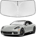 for Porsche Panamera 2017-2025 Windshield Sun Shade - 4 Layers Car Sunshades for Front Windows Shade Cover Custom Fit Panamera Sun Visor 250T Retractable Shade Blocks UV Rays Car Accessories
