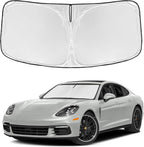 for Porsche Panamera 2017-2025 Windshield Sun Shade - 4 Layers Car Sunshades for Front Windows Shade Cover Custom Fit Panamera Sun Visor 250T Retractable Shade Blocks UV Rays Car Accessories