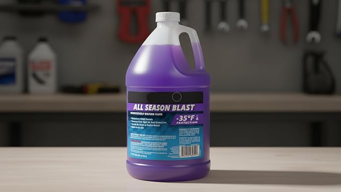 (6 Gallons) - All Season Blast Windshield Washer Fluid, -35°F Protection, Purple, 1 Gallon Jug, Ready to Use (6 GALLONS, Purple All Season Blast -35°F)