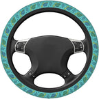 Cute Sea Turtle Steering Wheel Cover, 15 Inch Universal Neoprene Anti-Slip Steering Wheel Protector, Breathable & Durable Car Decor Accessory for Women Men, Teal/Blue