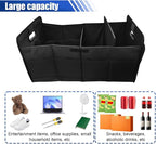 Car Trunk Organizer, Large Capacity Oxford Cloth Car Storage Box, Collapsible Multi-Compartment Organization Container, Waterproof Auto Interior Storage Accessories (Black)