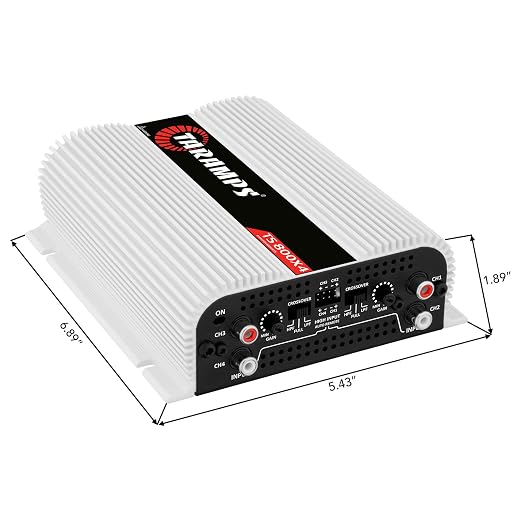 TS 800x4 1 Ohm Multichannel Stereo Amplifier 800 Watts Rms, 4 Channels, Full Range, Car Audio Amp Digital 2 Bridged Channel, Crossover High/Low Pass, with RCA and Automatic High Level Input