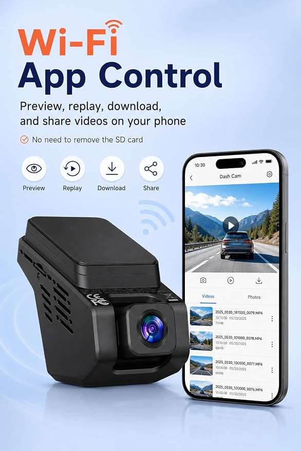 Dash Cam Front and Inside, 2.5K+1080P Dual Hidden Camera for Cars, Car Camera Front and Interior with Night Vision, 4 IR LEDs, G-Sensor, 24H Parking Mode, Loop Recording, 32GB Card Included